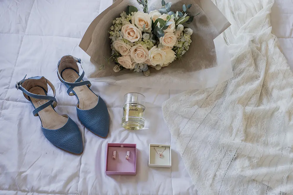 Bodegón de los accesorios de la novia