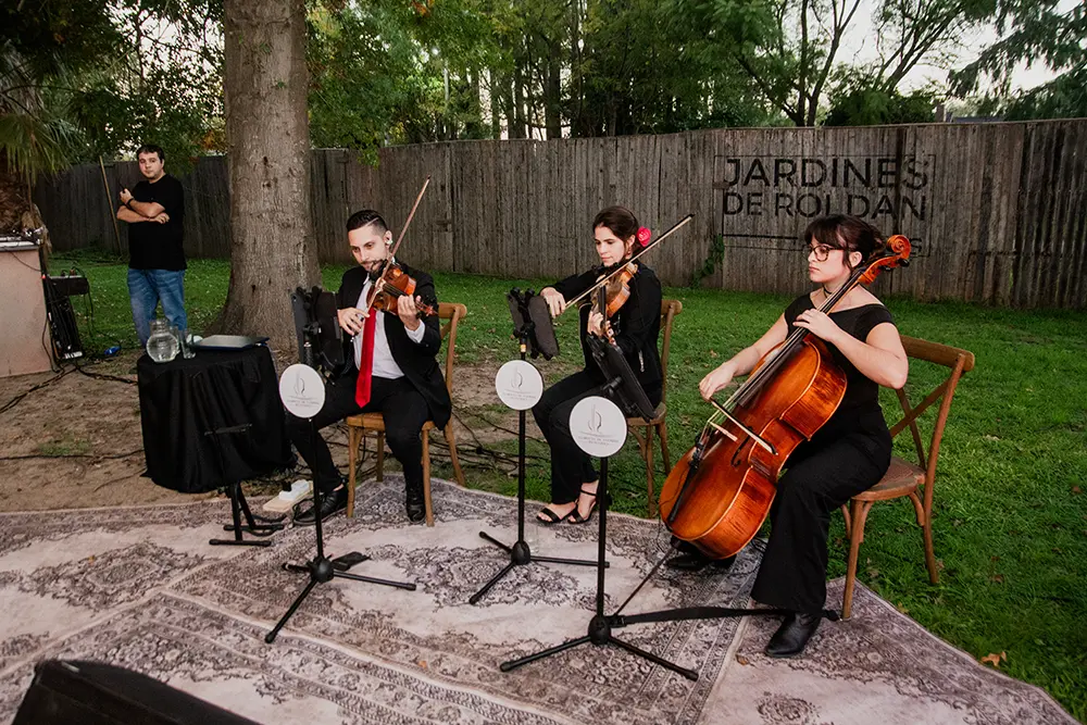 Violines en la entrada de la novia